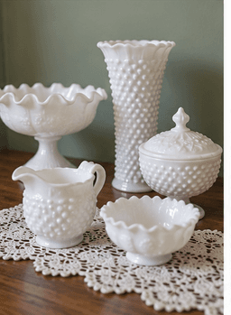 Milk Glass Set, $49.99, at Grannys Attic