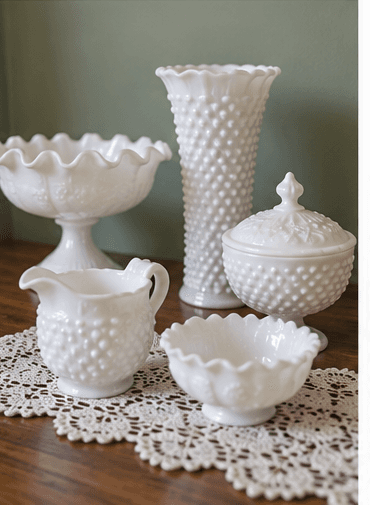 Milk Glass Set, $49.99, at Grannys Attic